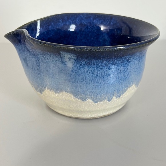 Pigeon River Pottery 2003 PB Ding Blue Glazed Pitcher Creamer Spout - Picture 1 of 6